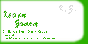 kevin zvara business card